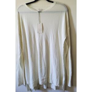 Andeawy Womens Whie Long Sleeve Round Neck Pullover Sweater Size XXL NEW